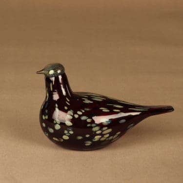 Nuutajärvi lintu , Rubiinilintu, suunnittelija Oiva Toikka, Rubiinilintu, signeerattu