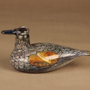 Nuutajärvi lintu , Sorsanaaras, suunnittelija Oiva Toikka, Sorsanaaras, signeerattu