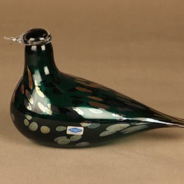 Nuutajärvi lintu , Pekkasiini, suunnittelija Oiva Toikka, Pekkasiini, signeerattu