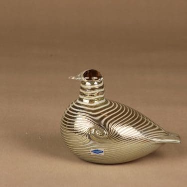 Nuutajärvi lintu , Alli, suunnittelija Oiva Toikka, Alli, signeerattu