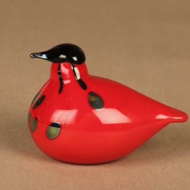 Nuutajärvi lintu , Tulitintti, suunnittelija Oiva Toikka, Tulitintti, signeerattu