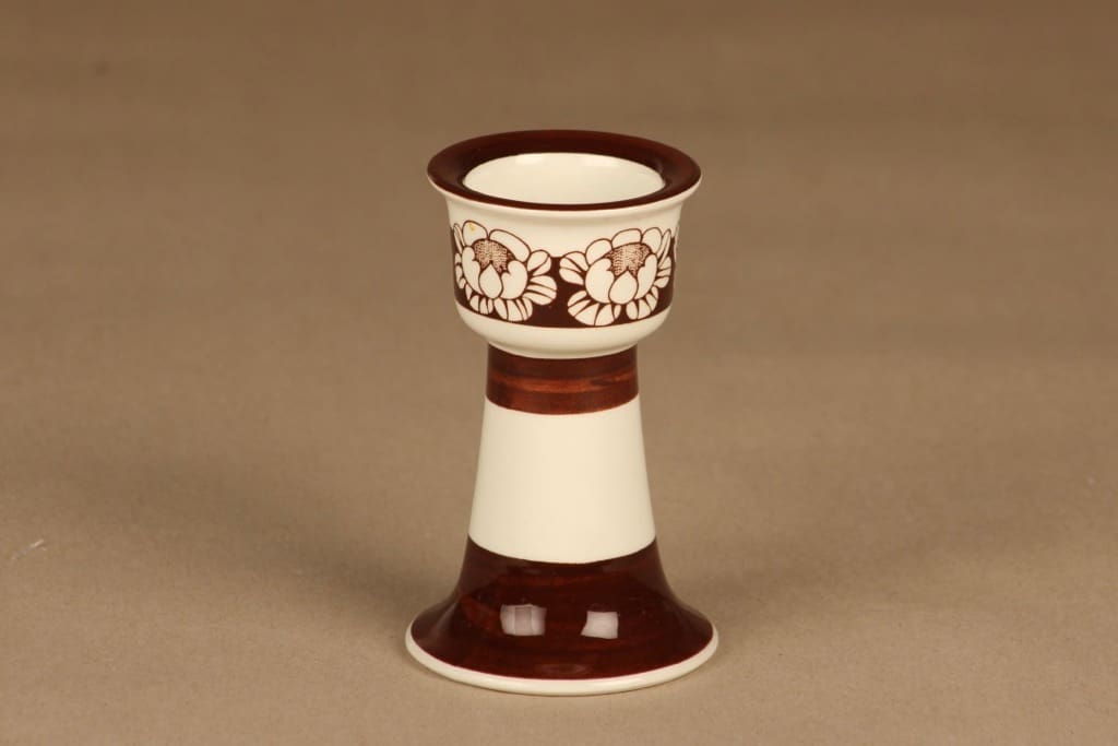 Arabia Katrilli munakuppi, ruskea, valkoinen, suunnittelija Esteri Tomula, serikuva