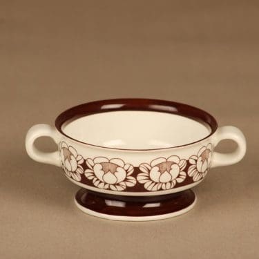 Arabia Katrilli liemikulho, ruskea, valkoinen, suunnittelija Esteri Tomula, serikuva