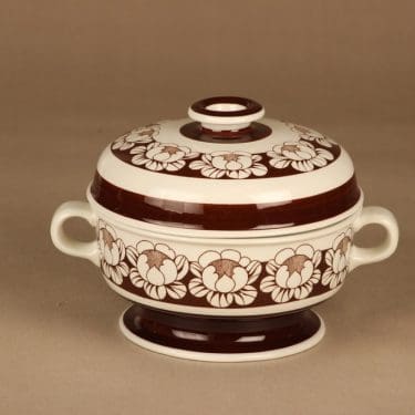 Arabia Katrilli kulho, kannellinen, suunnittelija Esteri Tomula, kannellinen, serikuva