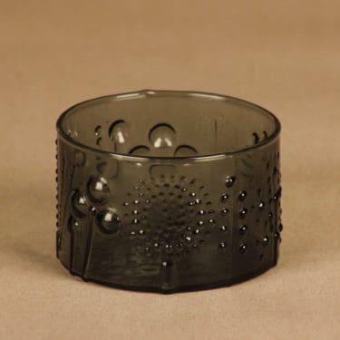 Nuutajärvi Flora kulho, harmaa, suunnittelija Oiva Toikka,