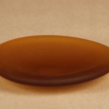 Riihimäen lasi Meripihka tuhkakuppi, signeerattu, suunnittelija Nanny Still, signeerattu