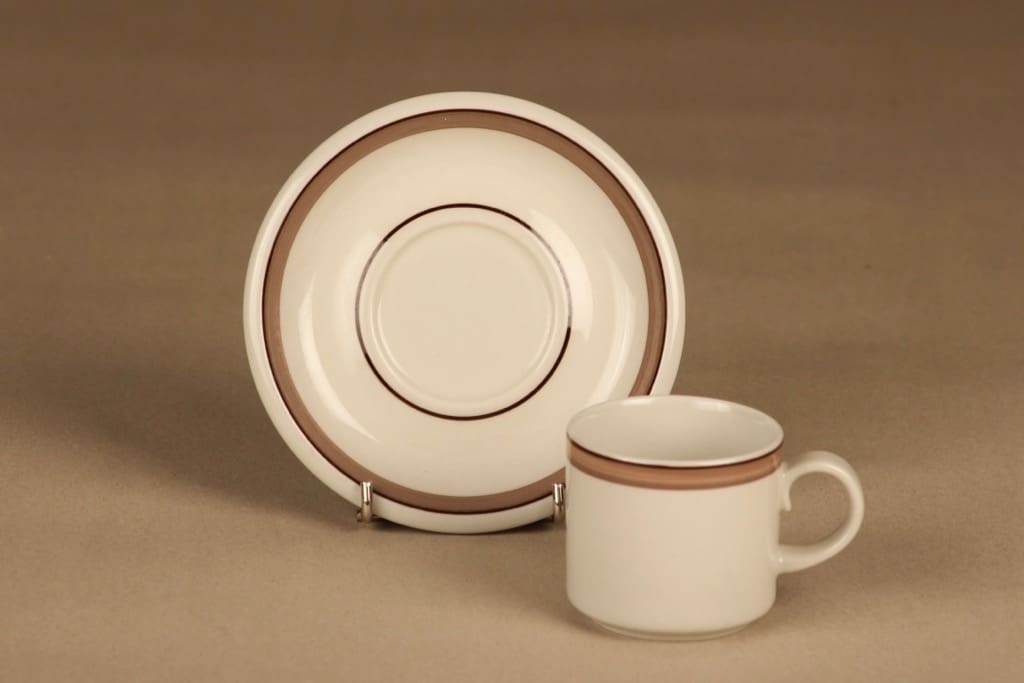 Arabia Kaisa kahvikuppi, raitakoriste, 6 kpl, suunnittelija tuntematon, raitakoriste kuva 3