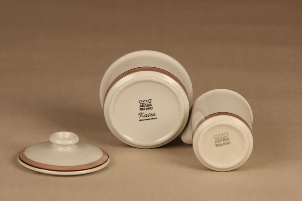 Arabia Kaisa sokerikko ja kermakko, raitakoriste, suunnittelija tuntematon, raitakoriste, kuva 2