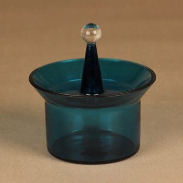 Riihimäen lasi Harlekiini makeisrasia, kannellinen, suunnittelija Nanny Still, kannellinen