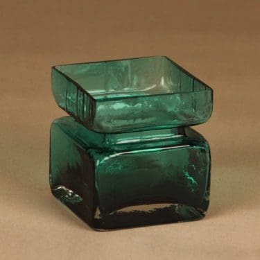 Riihimäen lasi Pala maljakko, turkoosinvihreä, suunnittelija Helena Tynell,