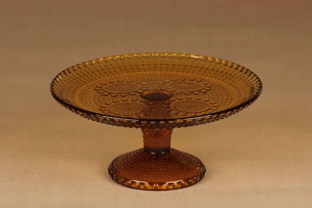 Riihimäen lasi Grapponia tarjoiluvati, jalallinen, suunnittelija Nanny Still, jalallinen