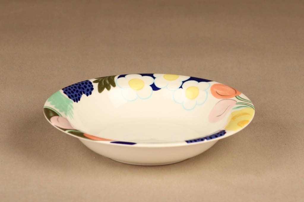 Arabia Poetica lautanen, syvä, suunnittelija Dorrit von Fieandt, syvä, kukka, serikuva