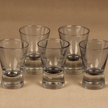 Nuutajärvi Otso snapsilasi, kirkas, sinertävä, 5 kpl, suunnittelija Nanny Still,