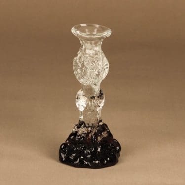 Humppila Kasvimaalla kynttilänjalka, kirkas, ruskea, suunnittelija Pertti Santalahti, signeerattu