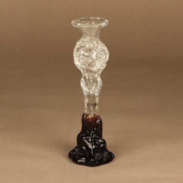 Humppila Kasvimaalla kynttilänjalka, kirkas, ruskea, suunnittelija Pertti Santalahti,