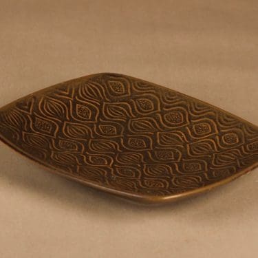 Arabia AL 2 serving plate, brown designer Anna-Liisa Vainio