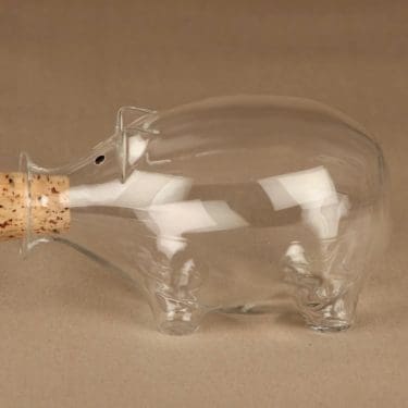 Iittala Napsu karahvi, 0.65 l, suunnittelija Valto Kokko, 0.65 l, possu