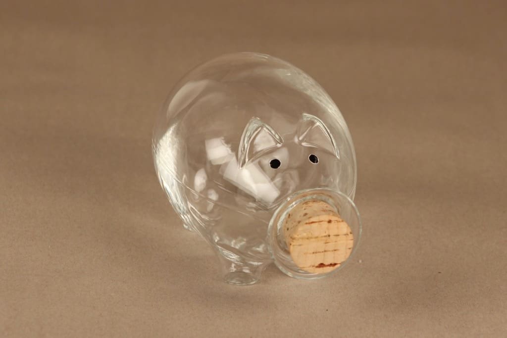 Iittala Napsu karahvi, 0.65 l, suunnittelija Valto Kokko, 0.65 l, possu kuva 2