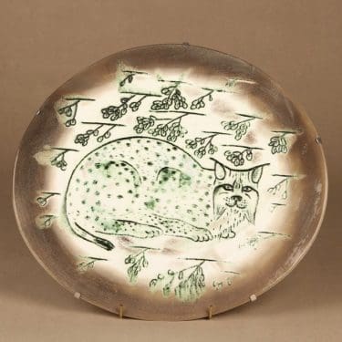 Nuutajärvi Fauna Fennica seinälautanen, Ilves, suunnittelija Oiva Toikka, Ilves