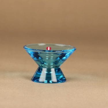 Iittala 6405 kynttilänjalka, vaaleansininen, suunnittelija Kaj Franck,