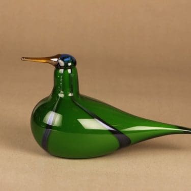 Nuutajärvi lintu , Viherhyyppä, suunnittelija Oiva Toikka, Viherhyyppä, signeerattu