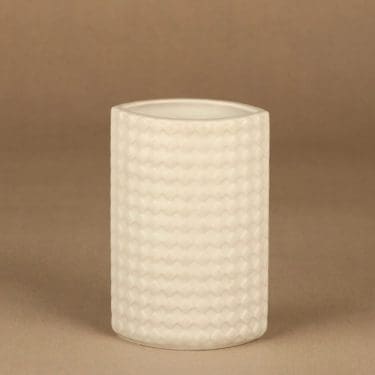 Arabia Harlekiini maljakko, valkoinen, suunnittelija Kaarina Aho,