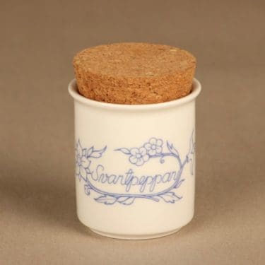 Arabia Sininen keittiö spice jar Black Pepper designer Raija Uosikkinen