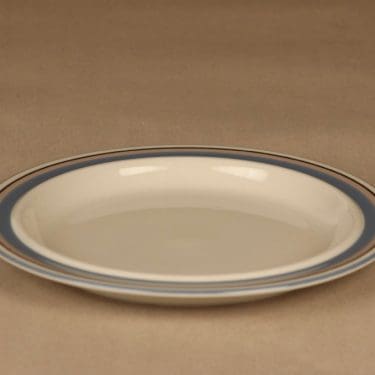 Arabia Uhtua lautanen, 24 cm, 6 kpl, suunnittelija Inkeri Leivo, 24 cm, raitakoriste