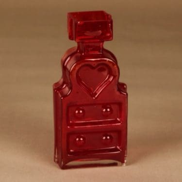 Riihimäen lasi Piironki maljakko, rubiininpunainen, suunnittelija Helena Tynell,