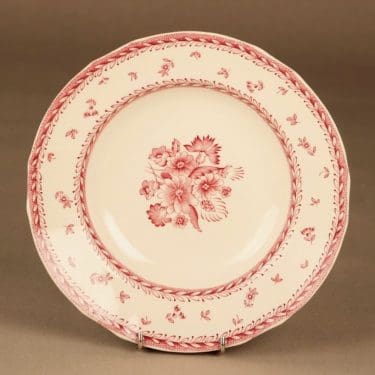 Arabia Suomen kukka lautanen syvä, punainen, suunnittelija tuntematon, kukka