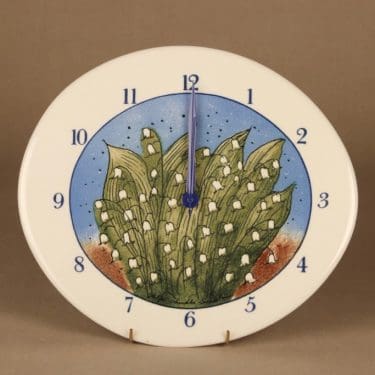 Arabia HLS seinäkello , Kielot Kainot, suunnittelija Heljä Liukko-Sundström, Kielot Kainot, kukka, serikuva