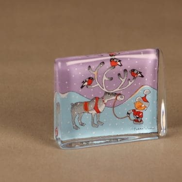 Iittala lasikortti , Tonttutyttö, suunnittelija Pekka Vuori, Tonttutyttö