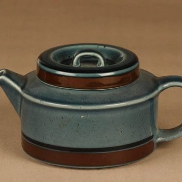 Arabia Meri teekaadin, turkoosi, ruskea, suunnittelija Ulla Procope,