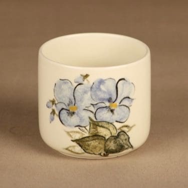 Arabia maljakko, käsinmaalattu, suunnittelija Hilkka-Liisa Ahola, käsinmaalattu, kukka, signeerattu