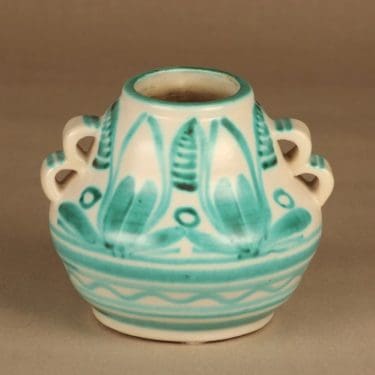 Kupittaan savi 320 maljakko, käsinmaalattu, suunnittelija Helmi Suova, käsinmaalattu, signeerattu