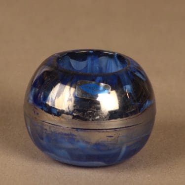 Nuutajärvi Pilvi tuikkulyhty, sininen, lysteri, suunnittelija Pentti Santalahti,