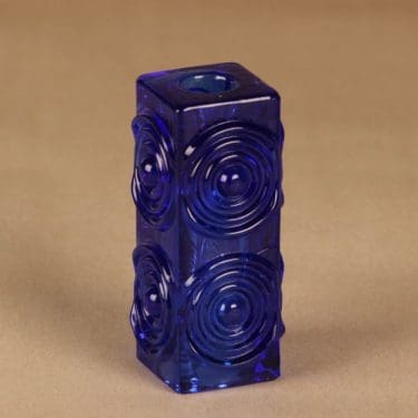 Riihimäen lasi Rengas kynttilänjalka/maljakko, sininen, suunnittelija Tamara Aladin, sininen