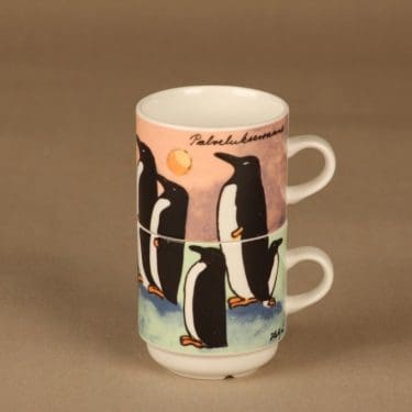 Arabia kuppileikki, Pingviinit, suunnittelija Heljä Liukko-Sundström, Pingviinit, pingviini, tilaustyö