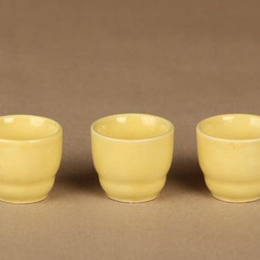 Arabia Kilta munakuppi, keltainen, 3 kpl, suunnittelija Kaj Franck, keltainen