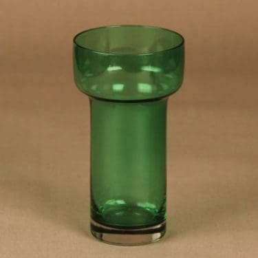 Riihimäen lasi 1576 maljakko, vihreä, kirkas, suunnittelija Tamara Aladin,