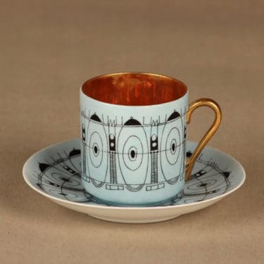 Arabia Eira mokkakuppi, käsinmaalattu, suunnittelija Esteri Tomula, käsinmaalattu, signeerattu
