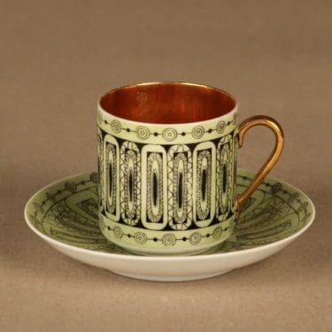 Arabia Hillevi mokkakuppi, käsinmaalattu, suunnittelija Esteri Tomula, käsinmaalattu