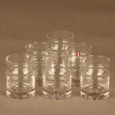 Iittala Pisaranrengas snapsilasi, 8 cl, 6 kpl, suunnittelija Timo Sarpaneva, 8 cl