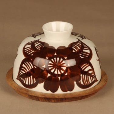 Arabia Köökki juustokupu ja -alunen, käsinmaalattu, suunnittelija Gunvor Olin-Grönqvist, käsinmaalattu, signeerattu