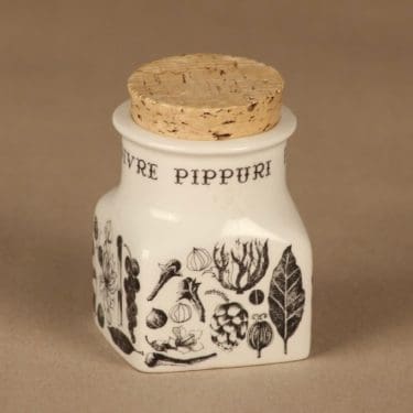 Arabia EK maustepurkki, Pippuri, suunnittelija Esteri Tomula, Pippuri, mauste, serikuva