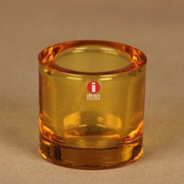 Iittala Kivi tuikkulyhty, keltainen, suunnittelija Heikki Orvola,