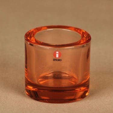 Iittala Kivi tuikkulyhty, lohenpunainen, suunnittelija Heikki Orvola,