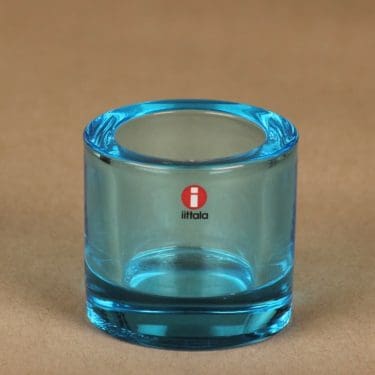 Iittala Kivi  tuikkulyhty, vaaleansininen, suunnittelija Heikki Orvola,