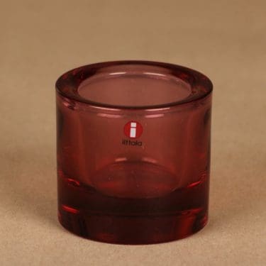 Iittala Kivi tuikkulyhty, granaatinpunainen, suunnittelija Heikki Orvola,