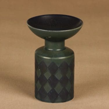 Arabia LL kynttilänjalka, käsinmaalattu, suunnittelija Annikki Hovisaari, käsinmaalattu, ruutu